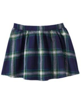 NWT Gymboree All Spruced Up Plaid Skirt with Green & Gold & White Stripes size 5